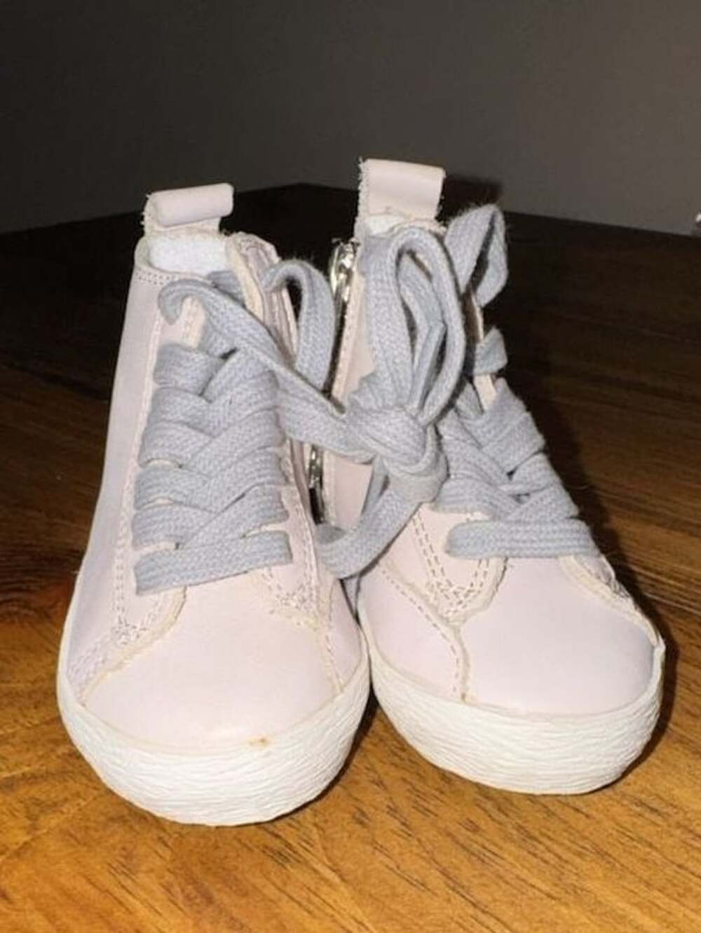 Piper Finn Pink High Top Leather Sneakers with Side Zipper